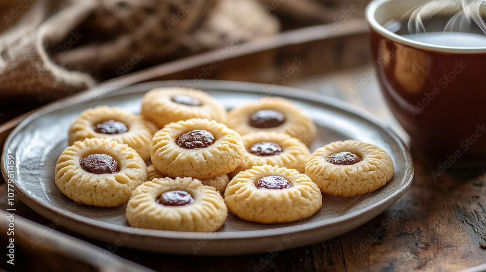 thumbprint cookies and coffee thumbprint cookies and coffee