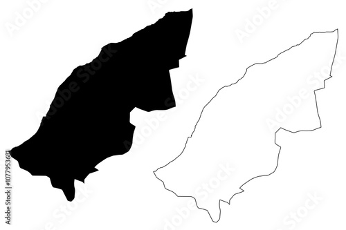 Mostaganem Province (Provinces of Algeria, Peoples Democratic Republic of Algeria) map vector illustration, scribble sketch Mostaganem map