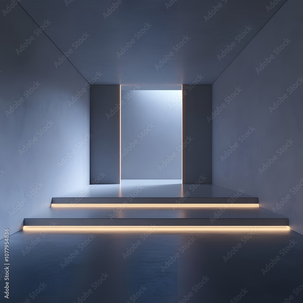 3d render of a podium with a spotlight