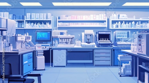 A sterile laboratory with lab equipment