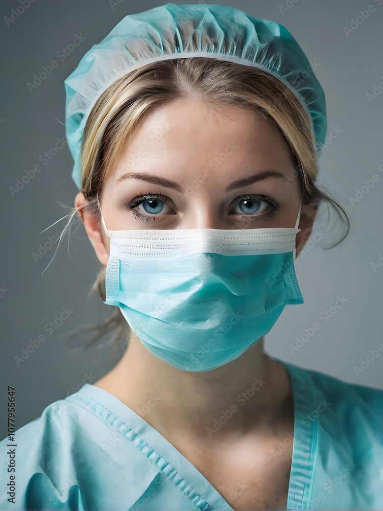 Portrait of Doctor wearing surgical face mask Portrait of Doctor wearing surgical face mask