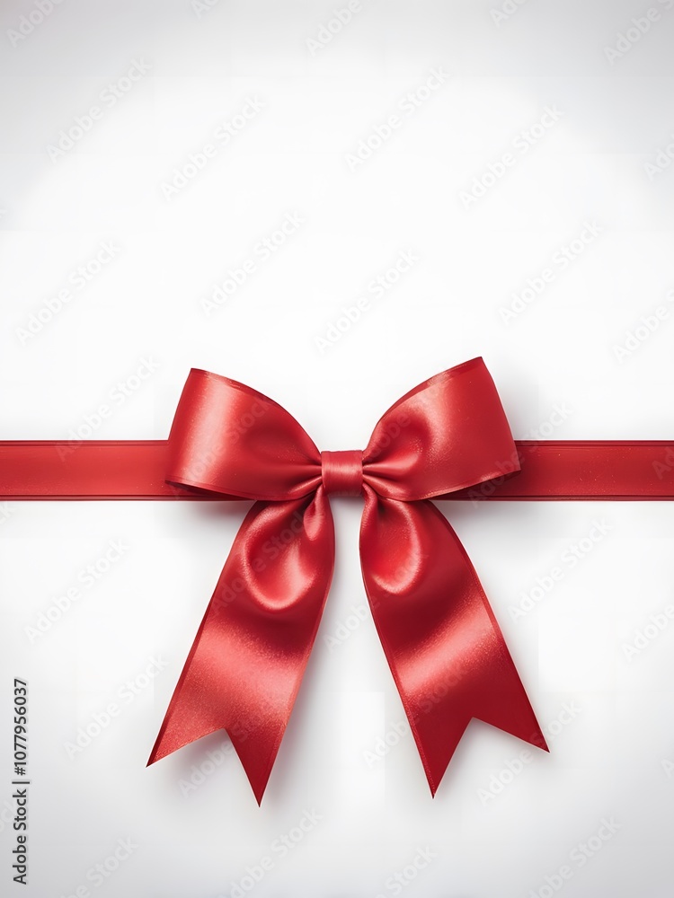 Red ribbon on white background Red ribbon on white background