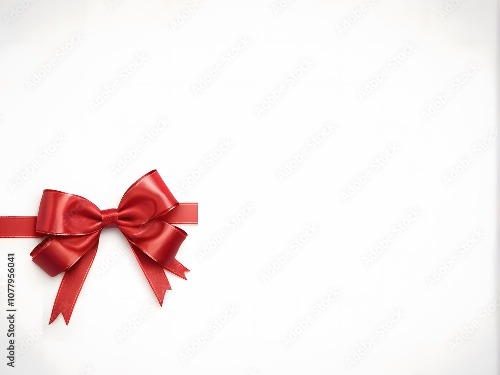 Red ribbon on white background Red ribbon on white background