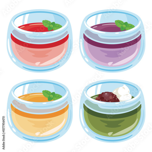 色々なカップ入りパンナコッタセット