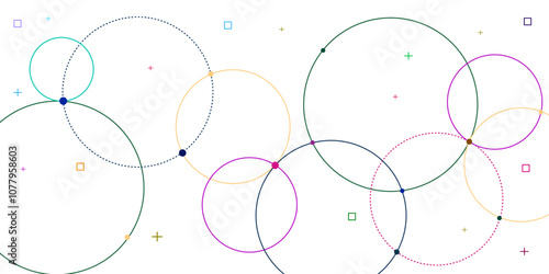 Vectors Plexus circles connection for global communication, science, big data visualization and technology background design