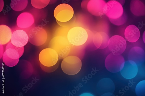 Abstract background with colorful bokeh lights.