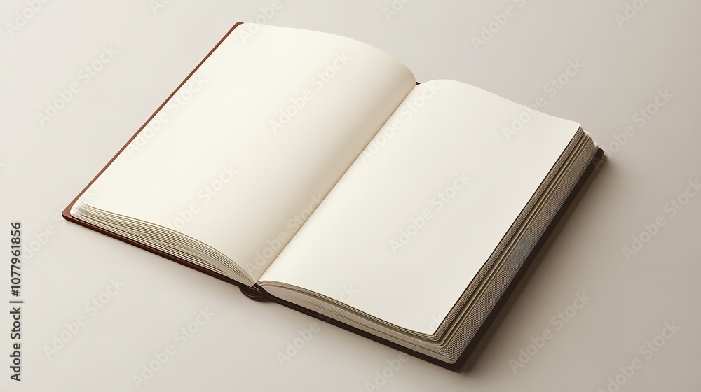 Open Blank Book on White Background Open Blank Book on White Background