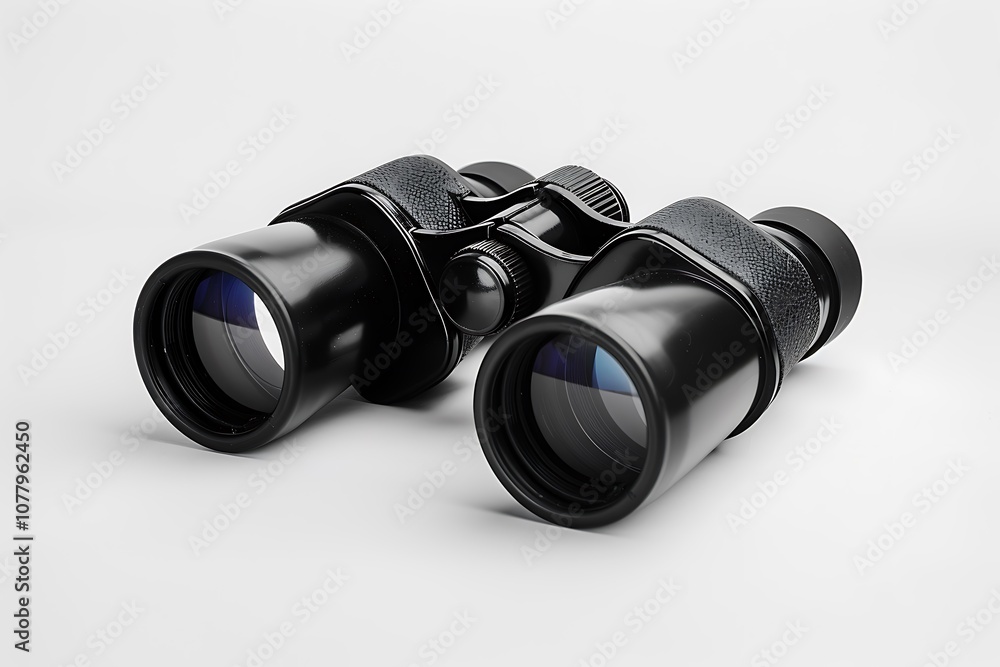 Black binoculars isolated on white background Black binoculars isolated on white background