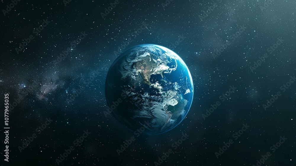 Earth in Space, Surrounded by Stars Earth in Space, Surrounded by Stars