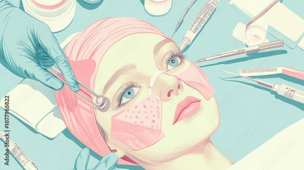 Fototapeta premium Woman Undergoing a Cosmetic Procedure