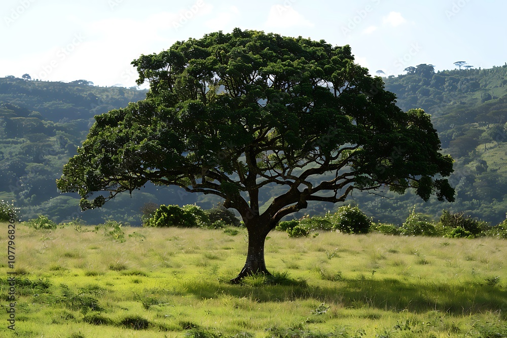 Obraz premium Big tree in the meadow in the countryside