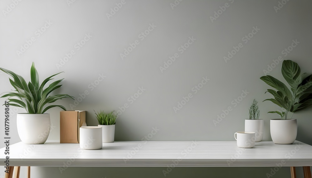 Desk setup for burnout prevention, minimalist workspace. Desk setup for burnout prevention, minimalist workspace.
