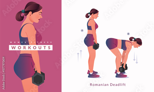 Deadlift exercise, Woman workout fitness, aerobic and exercises.