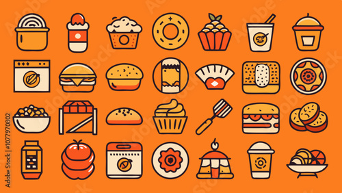 Cafe and Food Icons, Coffee Shop Vector Pack, Food Clipart Collection