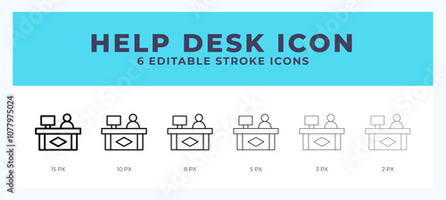 Help desk editable line icon. Vector illustration with different stroke.