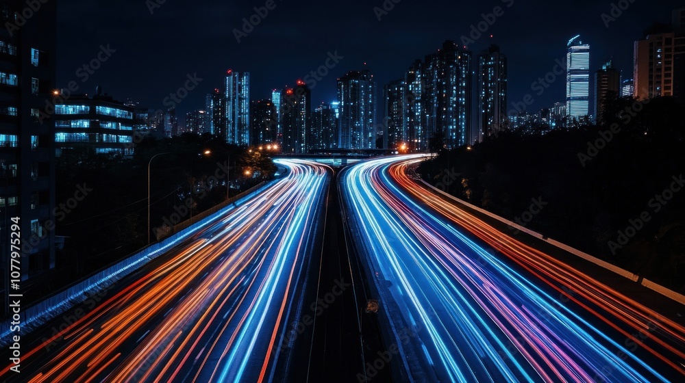 City Lights and Traffic Streaks City Lights and Traffic Streaks