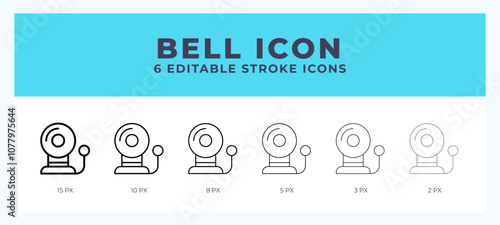 Bell line icon for websites and apps. Vector illustration with editable stroke.