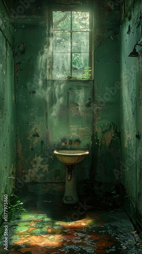 Forgotten Bathroom: A Glimpse into a Decayed Past