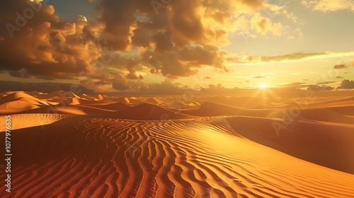 Fototapeta Naklejka Na Ścianę i Meble -  Desert sand dunes at sunset