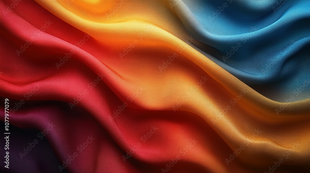 Obraz premium Abstract Draped Fabric in Vibrant Colors