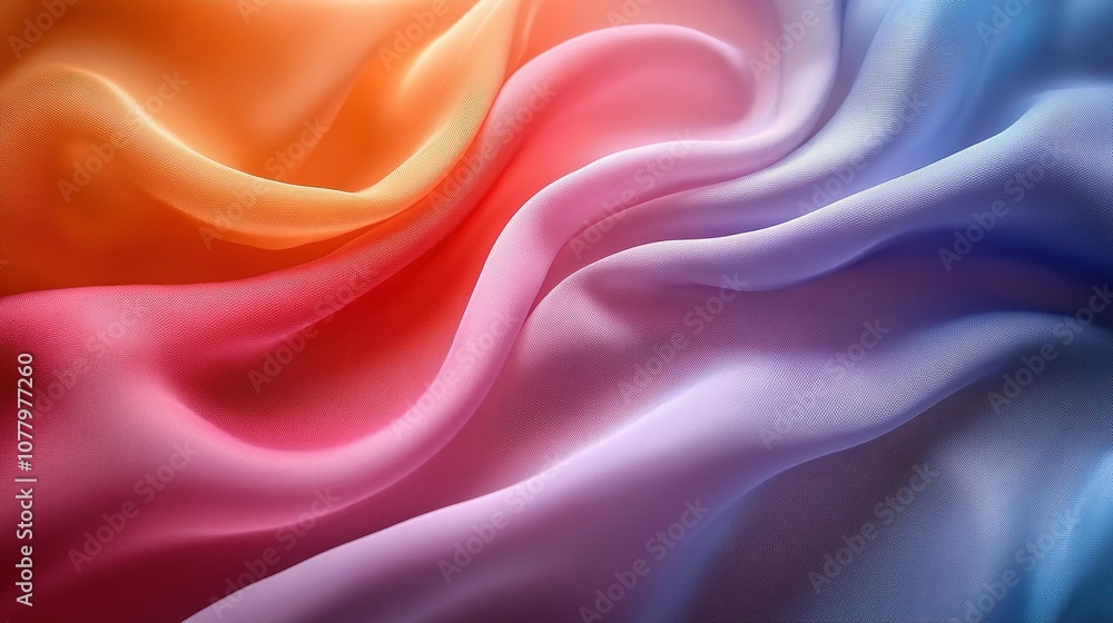 Obraz premium Abstract Draped Fabric with Gradient Colors