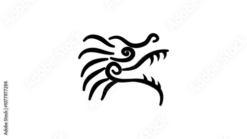 Wallpaper Mural Quetzalcoatl emblem, black isolated silhouette Torontodigital.ca