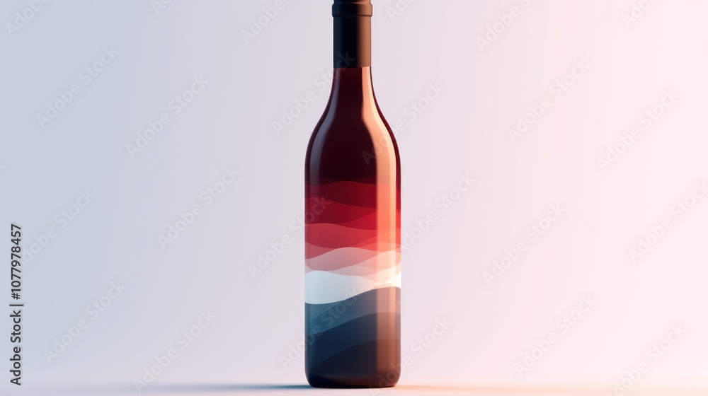 Wine Bottle with Abstract Design Wine Bottle with Abstract Design