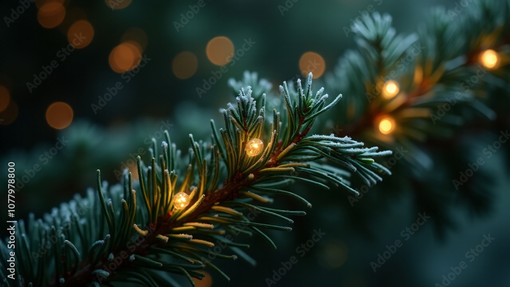 texture of pine branches with tiny LED lights woven through texture of pine branches with tiny LED lights woven through