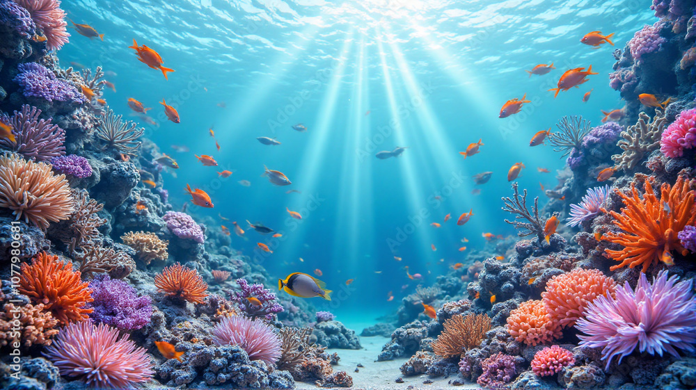 Fototapeta premium coral reef with fish