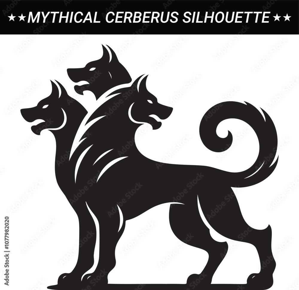 Fototapeta premium Cerberus silhouette vector illustration eps 10