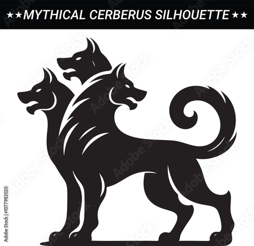 Cerberus silhouette vector illustration eps 10