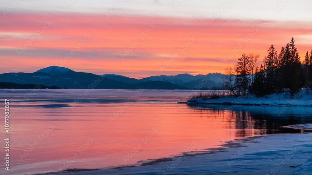 Fototapeta premium Entering winter, children play throwing snowballs and make snowmen, aurora at night