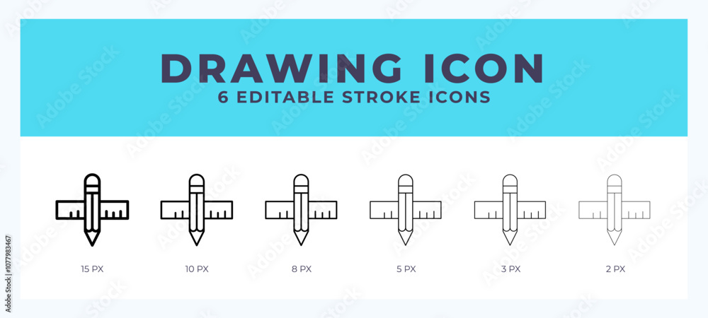 Drawing icon with different stroke. Editable stroke. Vector illustration. Drawing icon with different stroke. Editable stroke. Vector illustration.