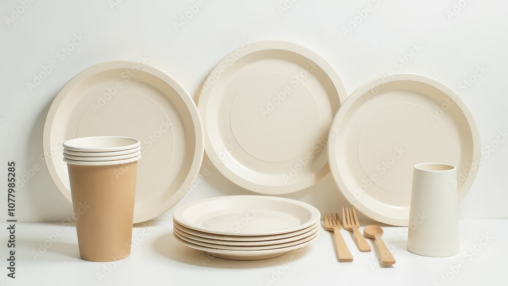 A white plate with a fork, spoon and knife on it A white plate with a fork, spoon and knife on it