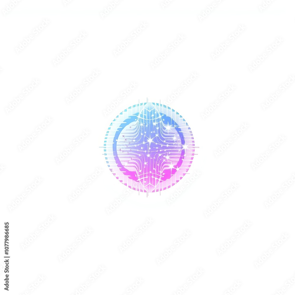 Obraz premium 3D Visual Noise Art: Anti-Gravity Glitch Style with Ethereal Shimmer on White Background