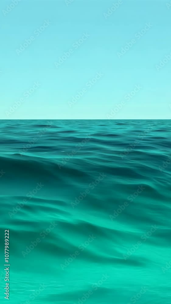 The blue water of the ocean ripples gently in the morning light The blue water of the ocean ripples gently in the morning light