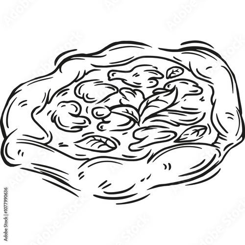 A delicious pizza topped with fresh herbs and ingredients, ready to be enjoyed on a casual dining table setting