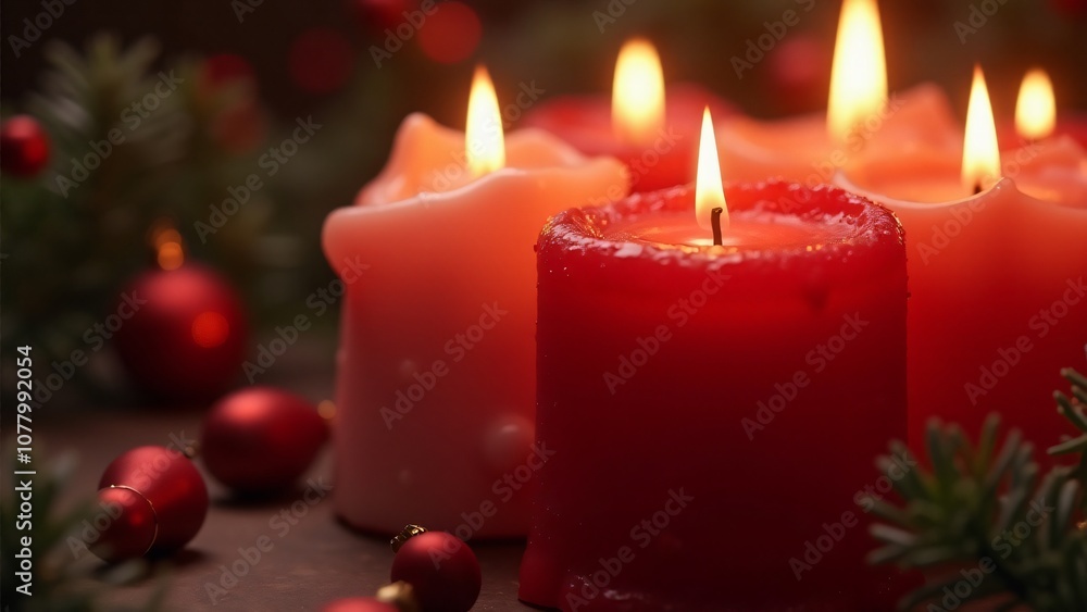 red and white holiday candles red and white holiday candles