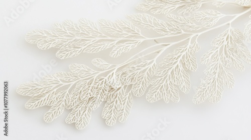 Elegant White Leaf Design for Creative Projects photo