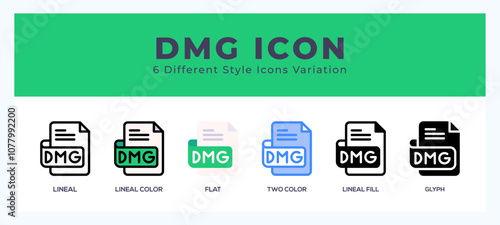 Dmg file icon vector illustration. trendy styles