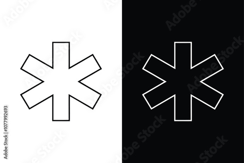 Essential Star of Life Icon. Flat Medical ID Symbol for Websites and Apps