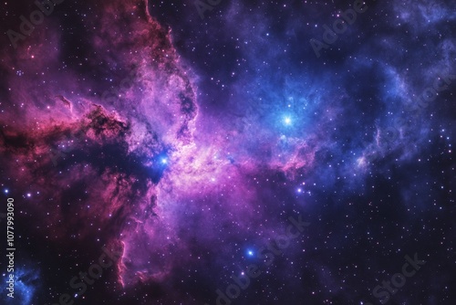 Obraz na płótnie Stunning abstract space background featuring nebula, stars, and galaxies in the cosmos w salonie