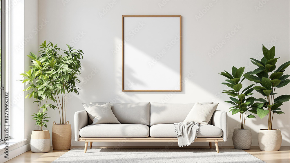 Vibrant Bedroom Interior with Blank Frame Mockup Modern Decor and Colorful Ambient Lighting for Creative Presentations Vibrant Bedroom Interior with Blank Frame Mockup Modern Decor and Colorful Ambient Lighting for Creative Presentations