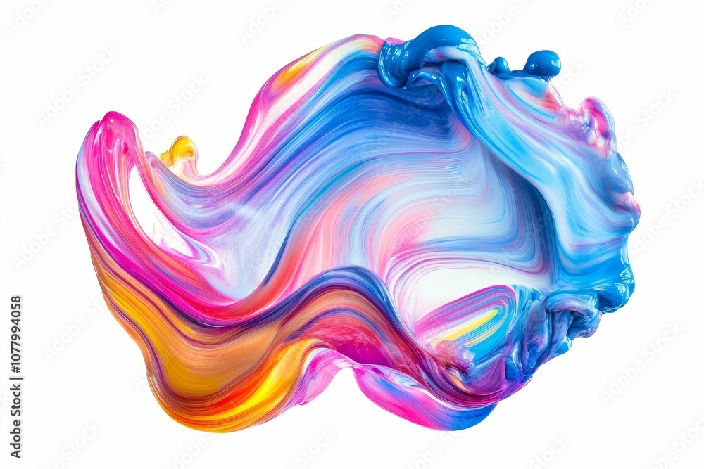 Abstract colorful paint swirl on white. Abstract colorful paint swirl on white.