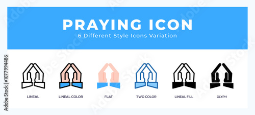 Praying icon vector design illustration in trendy style