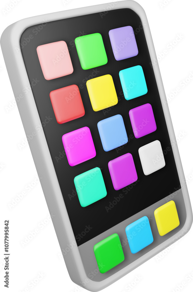 3d smartphone with UI icons 3d smartphone with UI icons