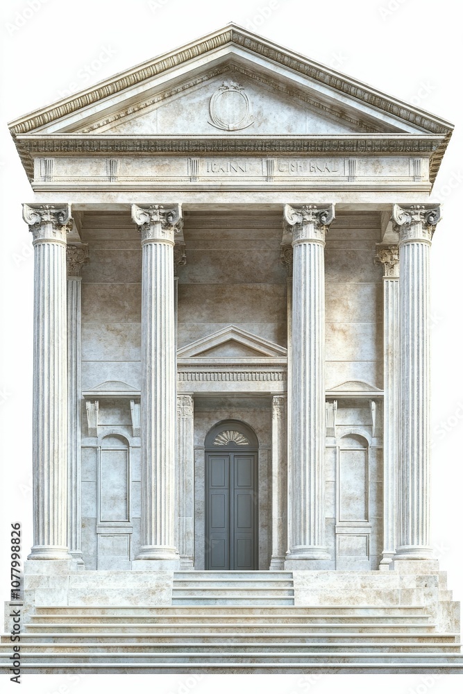 Obraz premium Ancient marble building with pillars and steps.
