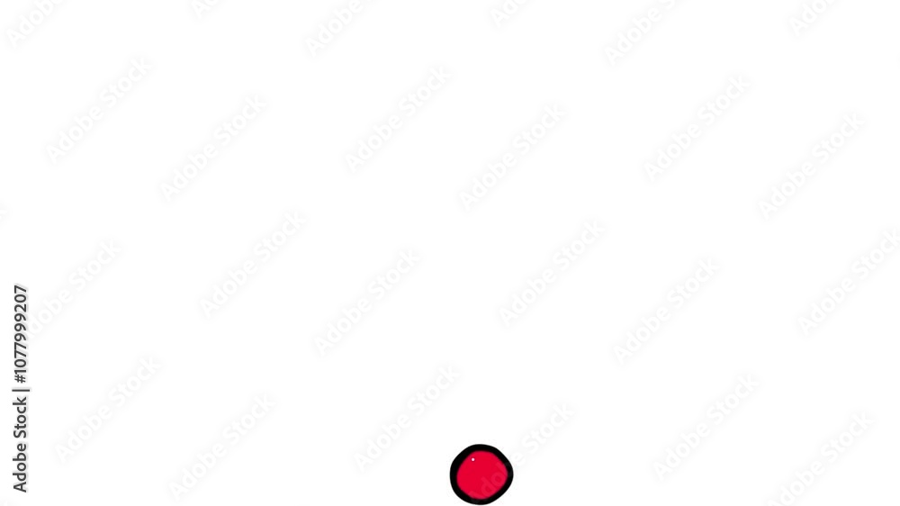 red ball on rock rolling on white background video red ball on rock rolling on white background video