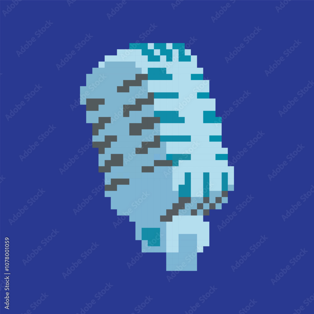 Fototapeta premium microphone pixel art, vector illustration on isolated background.
