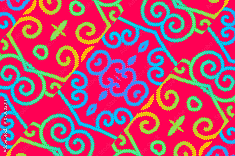 colourful gradient line art pattern of indonesian culture traditional tenun batik ethnic dayak ornament for wallpaper ads background colourful gradient line art pattern of indonesian culture traditional tenun batik ethnic dayak ornament for wallpaper ads background